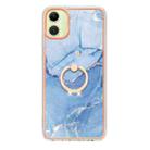 For Samsung Galaxy A06 4G Electroplating Marble Dual-side IMD Phone Case with Ring(Blue 018) - 2
