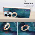 For Redmi 13 4G Electroplating Marble Dual-side IMD Phone Case with Ring(Green 017) - 3