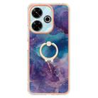 For Redmi 13 4G Electroplating Marble Dual-side IMD Phone Case with Ring(Purple 016) - 2