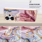 For Xiaomi Poco F6 5G Electroplating Marble Dual-side IMD Phone Case with Ring(Rose Red 014) - 3
