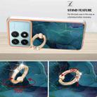 For Xiaomi Poco F6 Pro 5G Electroplating Marble Dual-side IMD Phone Case with Ring(Green 017) - 3