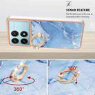 For Xiaomi Poco F6 Pro 5G Electroplating Marble Dual-side IMD Phone Case with Ring(Blue 018) - 3