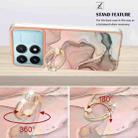 For Xiaomi Poco F6 Pro 5G Electroplating Marble Dual-side IMD Phone Case with Ring(Rose Gold 015) - 3