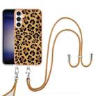 For Samsung Galaxy S24 FE 5G Electroplating Dual-side IMD Phone Case with Lanyard(Leopard Print) - 2