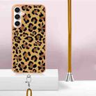 For Samsung Galaxy S24 FE 5G Electroplating Dual-side IMD Phone Case with Lanyard(Leopard Print) - 3