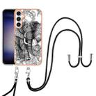 For Samsung Galaxy S24 FE 5G Electroplating Dual-side IMD Phone Case with Lanyard(Totem Elephant) - 2
