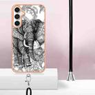 For Samsung Galaxy S24 FE 5G Electroplating Dual-side IMD Phone Case with Lanyard(Totem Elephant) - 3