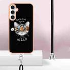 For Samsung Galaxy S24 FE 5G Electroplating Dual-side IMD Phone Case with Lanyard(Natural Growth) - 3