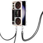 For Samsung Galaxy S24 FE 5G Electroplating Dual-side IMD Phone Case with Lanyard(Retro Radio) - 1