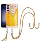 For Samsung Galaxy S24 FE 5G Electroplating Dual-side IMD Phone Case with Lanyard(Draft Beer) - 2