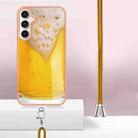 For Samsung Galaxy S24 FE 5G Electroplating Dual-side IMD Phone Case with Lanyard(Draft Beer) - 3