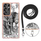For Samsung Galaxy S25 Ultra 5G Electroplating Dual-side IMD Phone Case with Lanyard(Totem Elephant) - 3