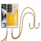 For Samsung Galaxy S25 Ultra 5G Electroplating Dual-side IMD Phone Case with Lanyard(Draft Beer) - 2