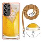 For Samsung Galaxy S25 Ultra 5G Electroplating Dual-side IMD Phone Case with Lanyard(Draft Beer) - 3