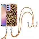 For Samsung Galaxy A16 5G Electroplating Dual-side IMD Phone Case with Lanyard(Leopard Print) - 2