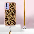 For Samsung Galaxy A16 5G Electroplating Dual-side IMD Phone Case with Lanyard(Leopard Print) - 3