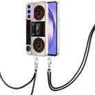 For Samsung Galaxy A16 5G Electroplating Dual-side IMD Phone Case with Lanyard(Retro Radio) - 1