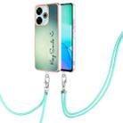For Redmi 13 4G Electroplating Dual-side IMD Phone Case with Lanyard(Smile) - 1