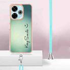 For Redmi 13 4G Electroplating Dual-side IMD Phone Case with Lanyard(Smile) - 3