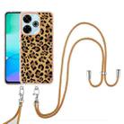 For Redmi 13 4G Electroplating Dual-side IMD Phone Case with Lanyard(Leopard Print) - 2