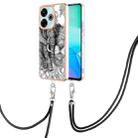 For Redmi 13 4G Electroplating Dual-side IMD Phone Case with Lanyard(Totem Elephant) - 1