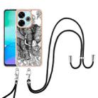 For Redmi 13 4G Electroplating Dual-side IMD Phone Case with Lanyard(Totem Elephant) - 2