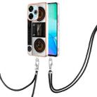 For Redmi 13 4G Electroplating Dual-side IMD Phone Case with Lanyard(Retro Radio) - 1