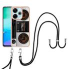 For Redmi 13 4G Electroplating Dual-side IMD Phone Case with Lanyard(Retro Radio) - 2