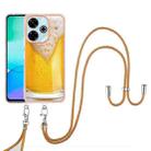 For Redmi 13 4G Electroplating Dual-side IMD Phone Case with Lanyard(Draft Beer) - 2