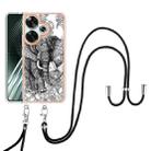 For Xiaomi Poco F6 5G Electroplating Dual-side IMD Phone Case with Lanyard(Totem Elephant) - 2