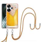 For Xiaomi Poco F6 5G Electroplating Dual-side IMD Phone Case with Lanyard(Draft Beer) - 2