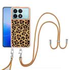 For Xiaomi Poco F6 Pro 5G Electroplating Dual-side IMD Phone Case with Lanyard(Leopard Print) - 2