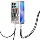 For Xiaomi Poco F6 Pro 5G Electroplating Dual-side IMD Phone Case with Lanyard(Totem Elephant) - 1