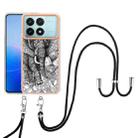 For Xiaomi Poco F6 Pro 5G Electroplating Dual-side IMD Phone Case with Lanyard(Totem Elephant) - 2