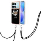 For Xiaomi Poco F6 Pro 5G Electroplating Dual-side IMD Phone Case with Lanyard(Natural Growth) - 1