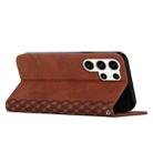 For Samsung Galaxy S25 Ultra 5G Diamond Splicing Skin Feel Magnetic Leather Phone Case(Brown) - 3