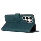 For Samsung Galaxy S25 Ultra 5G Skin Feel Heart Embossed Leather Phone Case with Long Lanyard(Green) - 3