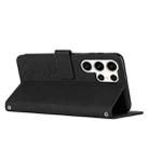 For Samsung Galaxy S25 Ultra 5G Skin Feel Heart Embossed Leather Phone Case with Long Lanyard(Black) - 3