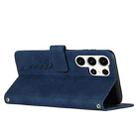 For Samsung Galaxy S25 Ultra 5G Skin Feel Heart Embossed Leather Phone Case with Long Lanyard(Blue) - 3