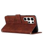 For Samsung Galaxy S25 Ultra 5G Skin Feel Heart Embossed Leather Phone Case with Long Lanyard(Brown) - 3