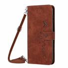 For Redmi Note 14 Pro 5G Skin Feel Heart Embossed Leather Phone Case with Long Lanyard(Brown) - 2