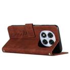 For Redmi Note 14 Pro 5G Skin Feel Heart Embossed Leather Phone Case with Long Lanyard(Brown) - 3