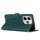 For Redmi Note 14 5G Skin Feel Heart Embossed Leather Phone Case with Long Lanyard(Green) - 3