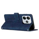 For Redmi Note 14 5G Skin Feel Heart Embossed Leather Phone Case with Long Lanyard(Blue) - 3