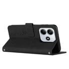 For Redmi Note 14 4G 163.25mm Skin Feel Heart Embossed Leather Phone Case with Long Lanyard(Black) - 3