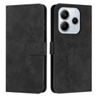 For Redmi Note 14 4G 164.84mm Skin Feel Heart Embossed Leather Phone Case with Long Lanyard(Black) - 1