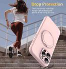 For iPhone 14 Pro Max Liquid Silicone MagSafe Phone Case with Rotating Holder(Pink) - 3