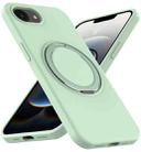For iPhone 16e Liquid Silicone MagSafe Phone Case with Rotating Holder(Green) - 2