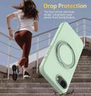For iPhone 16e Liquid Silicone MagSafe Phone Case with Rotating Holder(Green) - 3