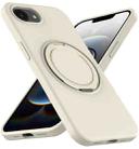 For iPhone 16e Liquid Silicone MagSafe Phone Case with Rotating Holder(White) - 2